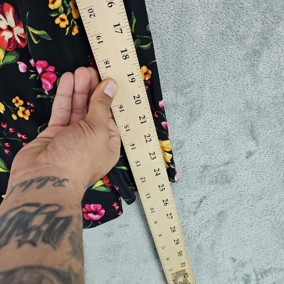 Nordstrom Collection Shirt Womens Size S 100% Silk Black Floral Button-Up Tunic - Picture 4 of 7